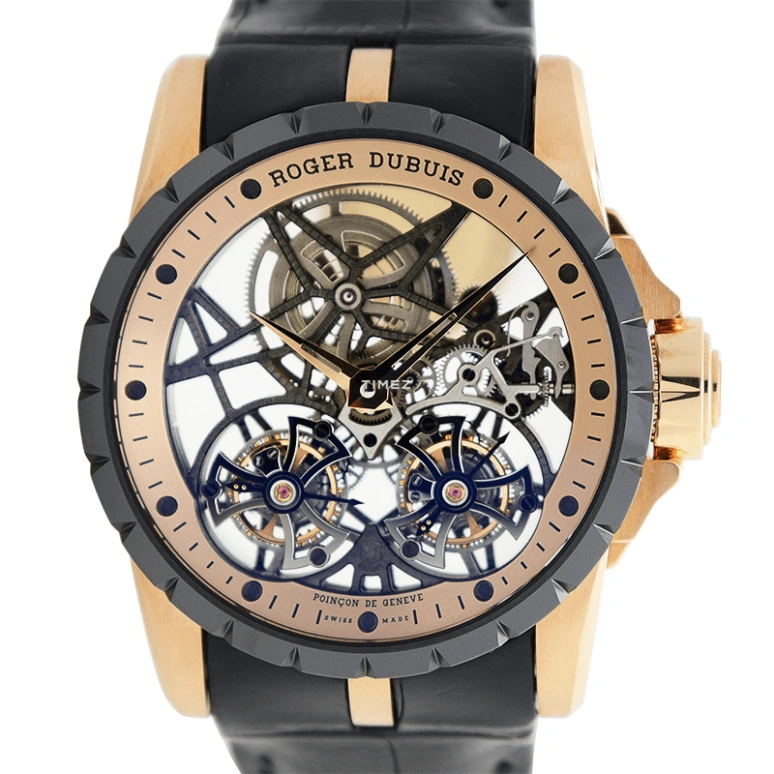 Roger Dubuis,Excalibur 45mm,45mm,Rose Gold,Skeleton,Handwound,Tourbillon,50hours,RDDBEX0472