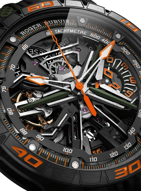 Roger Dubuis,Excalibur Spider 45mm,45mm,Titanium,Skeleton,Automatic,Chronograph,Day,Flyback,RDDBEX1045