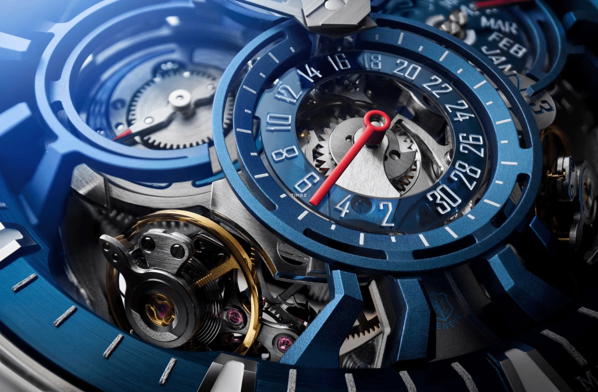 Roger Dubuis,Excalibur 48mm,48mm,Cobalt Alloy,Blue,Automatic,Perpetual Calendar,Leap Year,Month,Date,40hours,In-house Caliber,RDDBEX1127