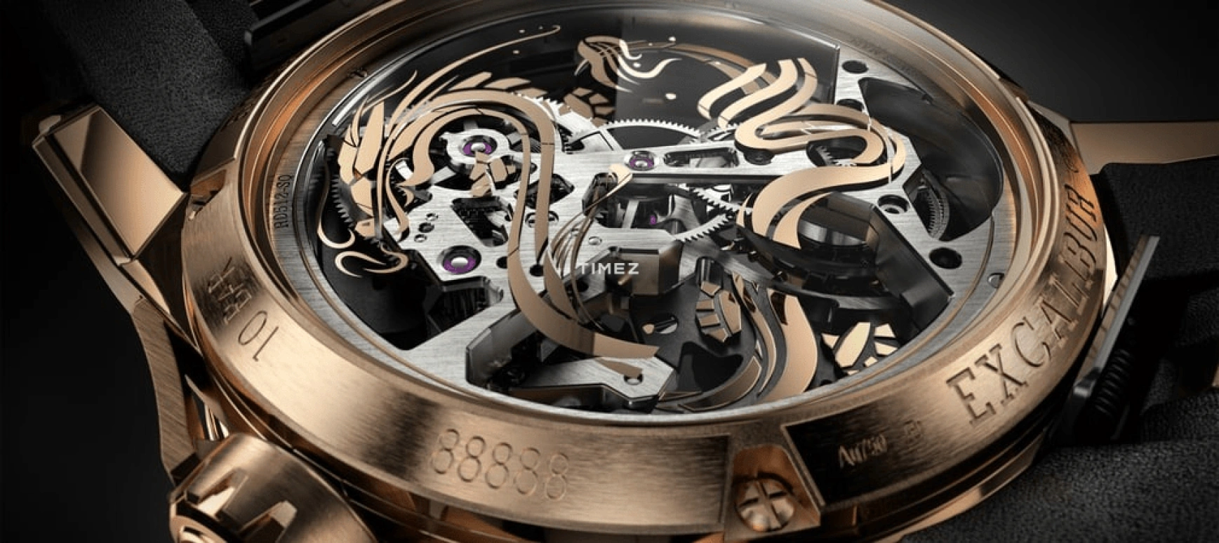 Roger Dubuis,Excalibur 42mm,42mm,Rose Gold,Skeleton,Rose Gold,Handwound,Tourbillon,72hours,RDDBEX1111