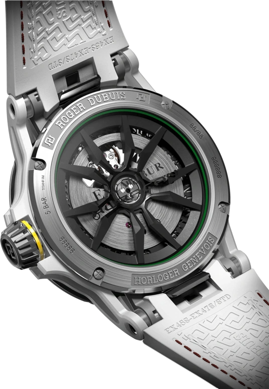 Roger Dubuis,Excalibur Spider 45mm,45mm,Titanium,Carbon,Rubber,Luminous,White,Yellow,Green,Automatic,60hours,In-house Caliber,RDDBEX1006