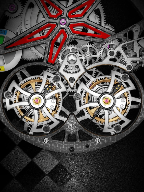 Roger Dubuis,Excalibur 47mm,47mm,Titanium,Luminous,White,Black,Red,Handwound,Day,Power Reserve Indicator,RDDBEX0657