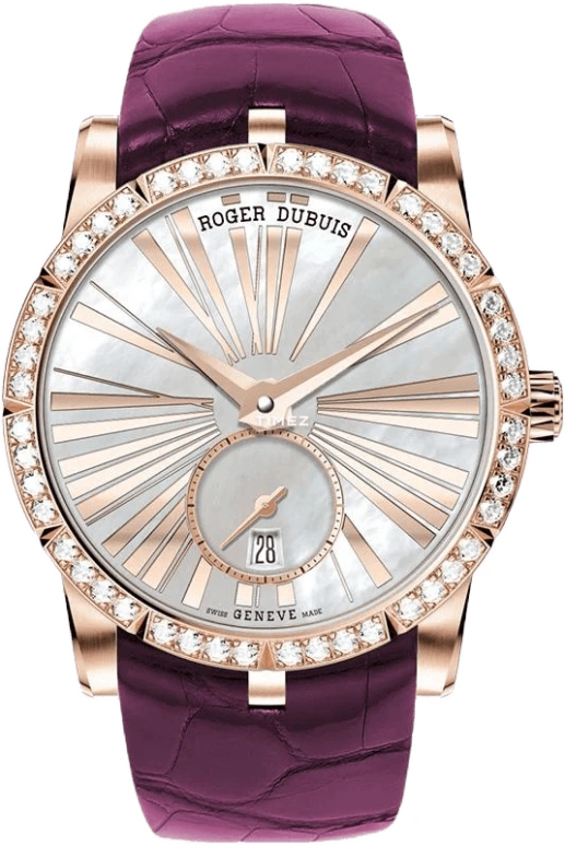 Roger Dubuis,Excalibur 34mm,34mm,Rose Gold,Silver White,Handwound,Day,60hours,RDDBEX0789