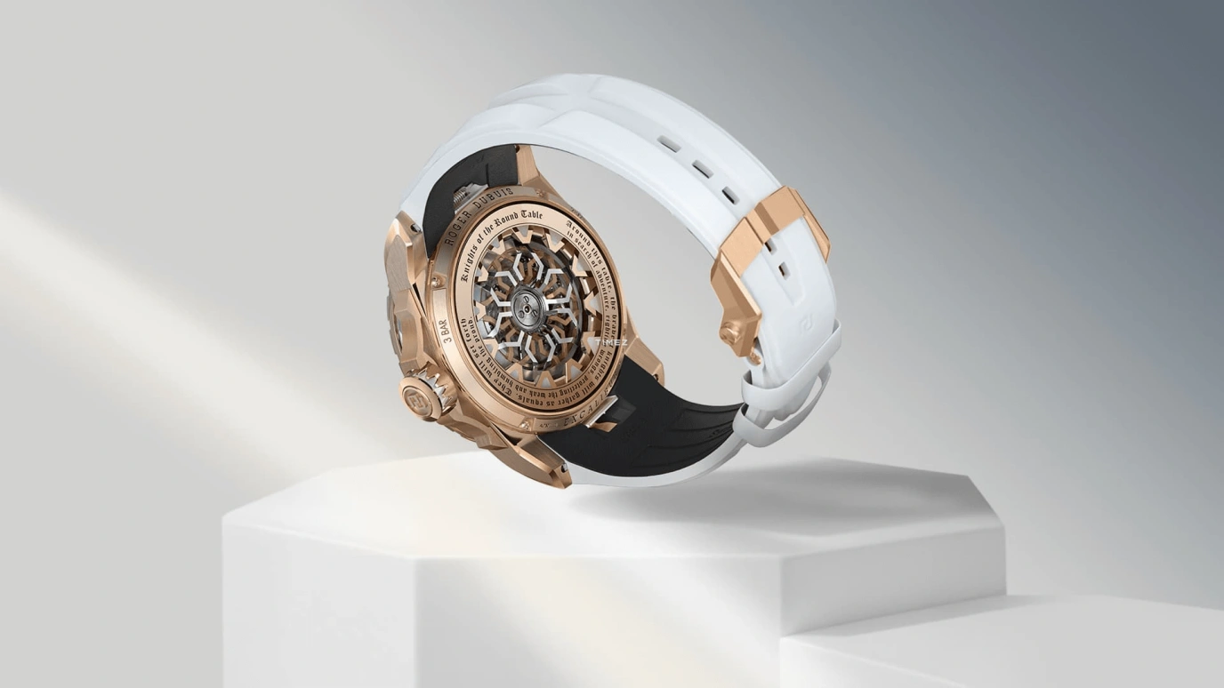 Roger Dubuis,Knights of The Round Table 45mm,45mm,Pink Gold,Sapphire,White,Automatic,48hours,In-house Caliber,RDDBEX1117