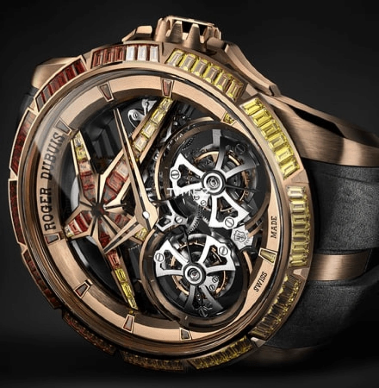 Roger Dubuis,Excalibur 45mm,45mm,Rose Gold,Skeleton,Handwound,Tourbillon,72hours,RDDBEX1130