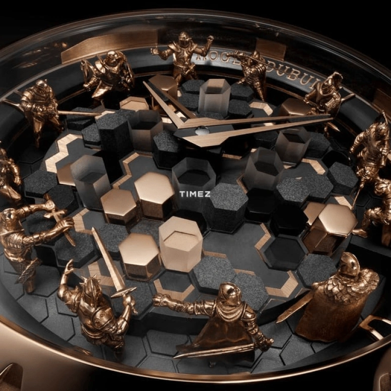 Roger Dubuis,Knights of The Round Table 45mm,45mm,Rose Gold,Rose Gold,Black,Automatic,48hours,In-house Caliber,RDDBEX1094