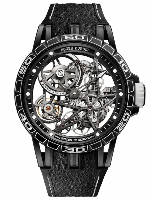 Roger Dubuis,Excalibur 45mm,45mm,Titanium,Luminous,White,Black,Automatic,60hours,In-house Caliber,RDDBEX0705