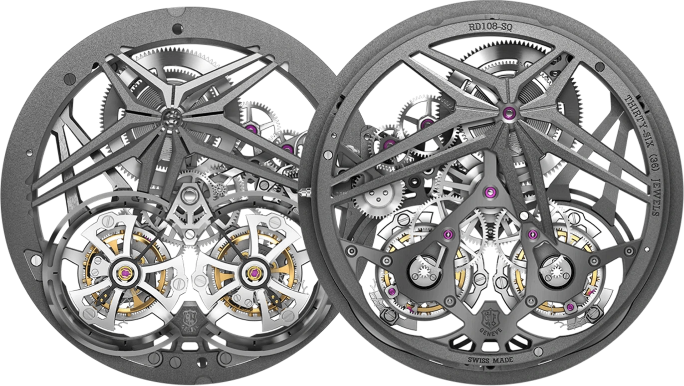 Roger Dubuis,Excalibur 45mm,45mm,Rose Gold,Skeleton,Handwound,Tourbillon Escapement,72hours,RDDBEX0822