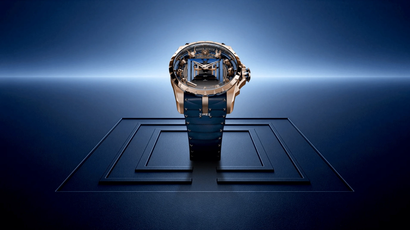 Roger Dubuis,Excalibur 45mm,45mm,Pink Gold,Sapphire,Blue,Automatic,48hours,In-house Caliber,RDDBEX1139