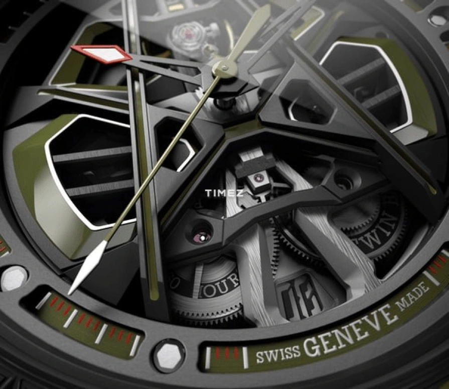 Roger Dubuis,Excalibur Spider 45mm,45mm,Carbon,Black,Khaki Green,Automatic,Day,60hours,RDDBEX1082