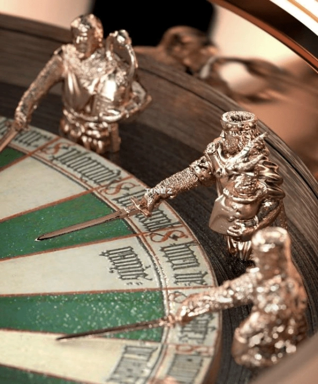 Roger Dubuis,Knights of The Round Table 45mm,45mm,Rose Gold,White,Green,Automatic,48hours,In-house Caliber,RDDBEX0398
