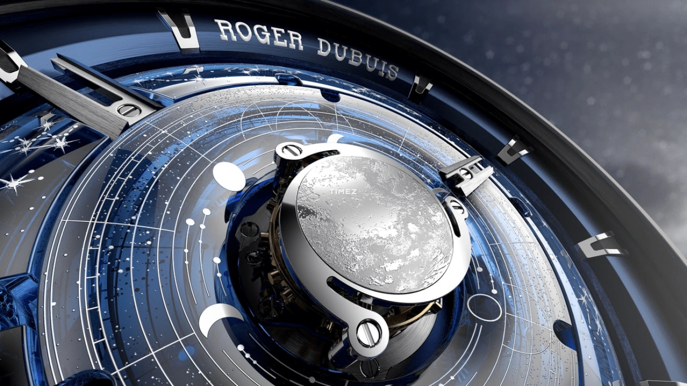 Roger Dubuis,Excalibur 45mm,45mm,Titanium,Blue,Handwound,Tourbillon,Sky Chart,RDDBEX1221