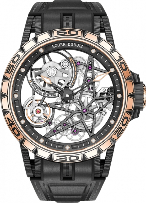 Roger Dubuis,Excalibur Spider 45mm,45mm,Titanium,Luminous,White,Black,Gold,Automatic,60hours,In-house Caliber,RDDBEX0615