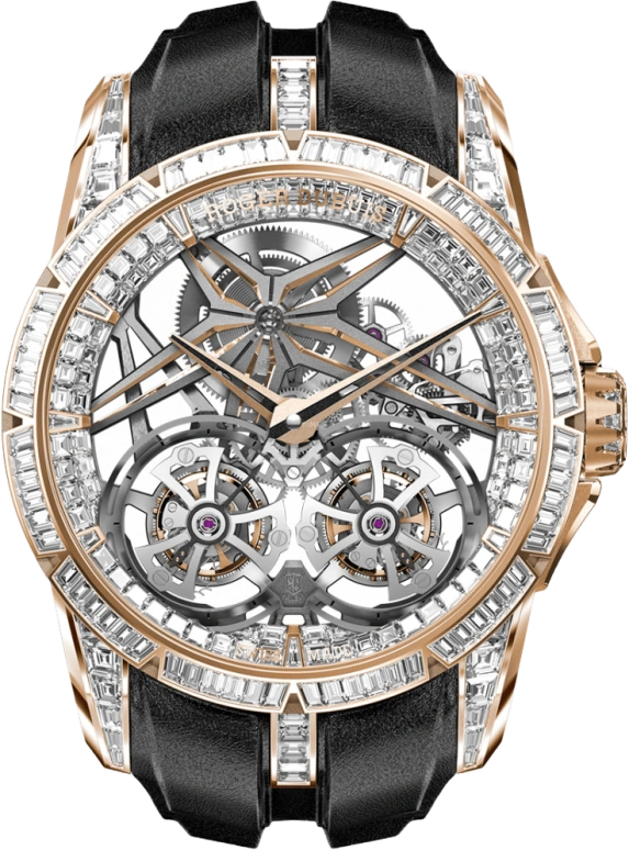 Roger Dubuis,Excalibur 45mm,45mm,Rose Gold,Skeleton,Handwound,Tourbillon Escapement,72hours,RDDBEX0822