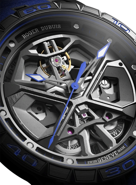 Roger Dubuis,Excalibur Spider 45mm,45mm,Titanium,Luminous,White,Black,Blue,Automatic,60hours,In-house Caliber,RDDBEX0749