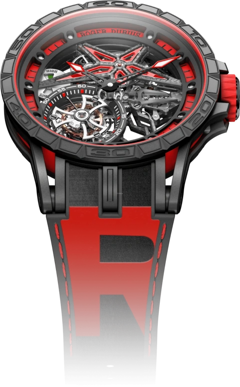 Roger Dubuis,Excalibur Spider 45mm,45mm,Titanium,Luminous,Black,Red,Handwound,60hours,In-house Caliber,RDDBEX0644