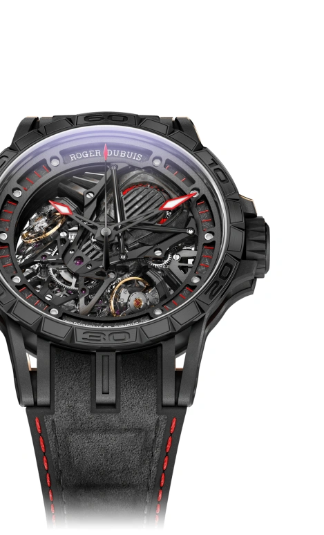 Roger Dubuis,Excalibur 45mm,45mm,Titanium,Black,Skeleton,Handwound,Tourbillon,40hours,RDDBEX0737