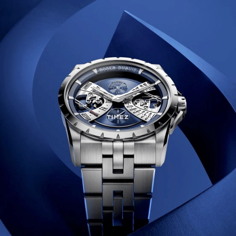 Roger Dubuis,Excalibur 40mm,40mm,Stainless Steel,Blue,Automatic,Date,Day,Retrograde,RDDBEX1209