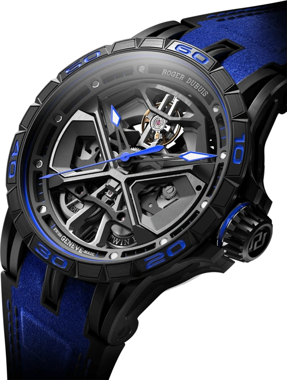 Roger Dubuis,Excalibur Spider 45mm,45mm,Titanium,Luminous,White,Black,Blue,Automatic,60hours,In-house Caliber,RDDBEX0749
