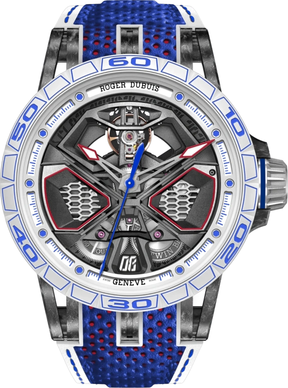 Roger Dubuis,Excalibur 45mm,45mm,Carbon,Blue,Automatic,60hours,In-house Caliber,RDDBEX0967