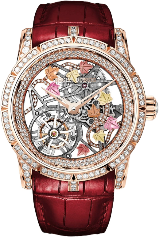 Roger Dubuis,Excalibur 42mm,42mm,Rose Gold,Yellow,Orange,Red,Handwound,Tourbillon,60hours,RDDBEX0474