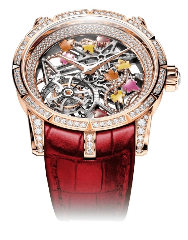 Roger Dubuis,Excalibur 42mm,42mm,Rose Gold,Yellow,Orange,Red,Handwound,Tourbillon,60hours,RDDBEX0474