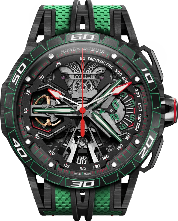 Roger Dubuis,Excalibur Spider 45mm,45mm,Carbon,Skeleton,Black,Automatic,Chronograph,Flyback,RDDBEX1102