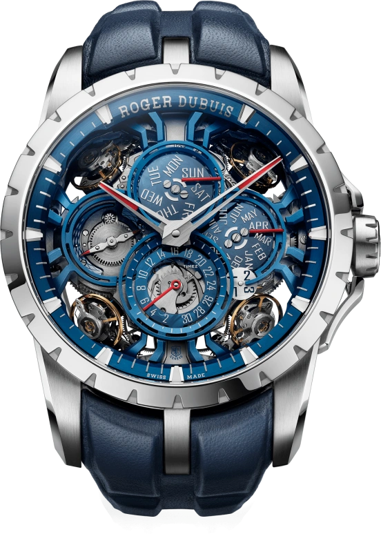 Roger Dubuis,Excalibur 48mm,48mm,Cobalt Alloy,Blue,Automatic,Perpetual Calendar,Leap Year,Month,Date,40hours,In-house Caliber,RDDBEX1127