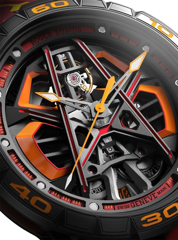 Roger Dubuis,Excalibur 45mm,45mm,Titanium Gold,Skeleton,Red,Automatic,Day,60hours,RDDBEX1033