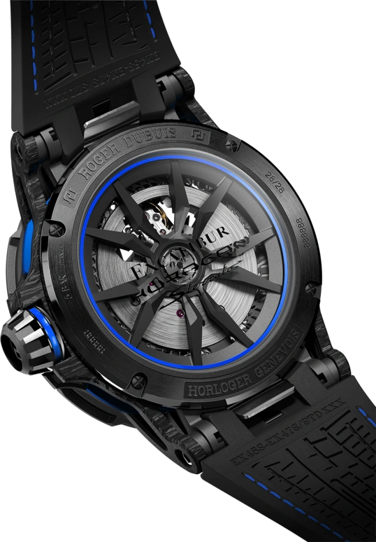 Roger Dubuis,Excalibur Spider 45mm,45mm,Carbon,Black,Skeleton,Blue,Automatic,Day,60hours,RDDBEX1059