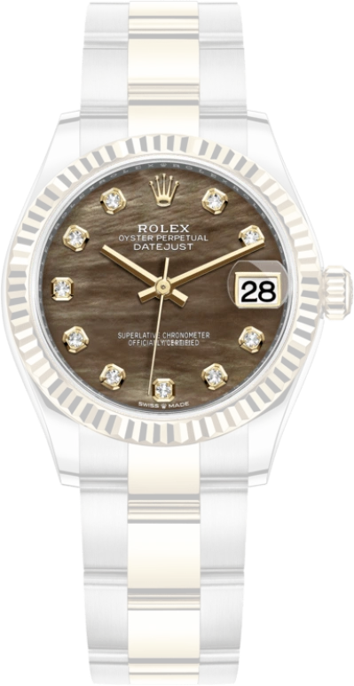 Rolex,Datejust 31 31mm,31mm,Yellow Gold,Stainless Steel,Black,Automatic,Day,55hours,278273,278273-0023