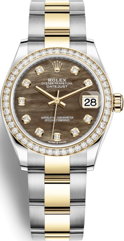 Rolex,Datejust 31 31mm,31mm,Yellow Gold,Stainless Steel,Black,Automatic,Day,55hours,278383RBR,278383RBR-0023