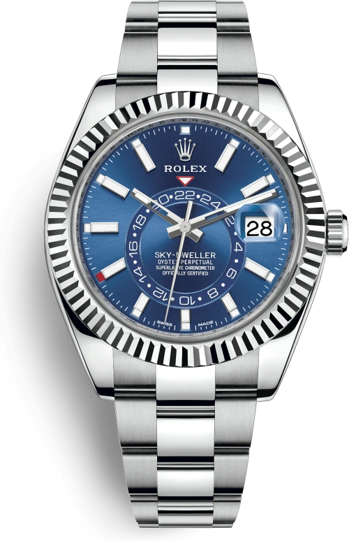 Rolex,Sky-Dweller 42mm,42mm,White Gold,Stainless Steel,Blue,Automatic,Annual Calendar,Month,Date,326934,326934-0003