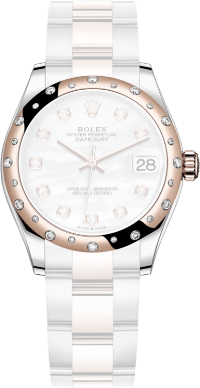 Rolex,Datejust 31 31mm,31mm,Rose Gold,Stainless Steel,White,Automatic,Day,55hours,278341RBR,278341RBR-0025