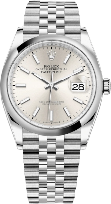 Rolex,Datejust 36 36mm,36mm,Stainless Steel,Silver,Automatic,Day,70hours,126200,126200-0001