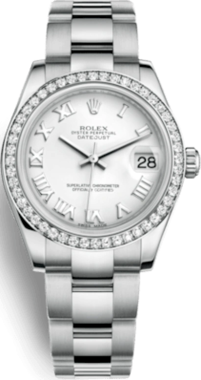 Rolex,Datejust 31 31mm,31mm,White Gold,Stainless Steel,White,Automatic,Day,48hours,178384,178384-0020