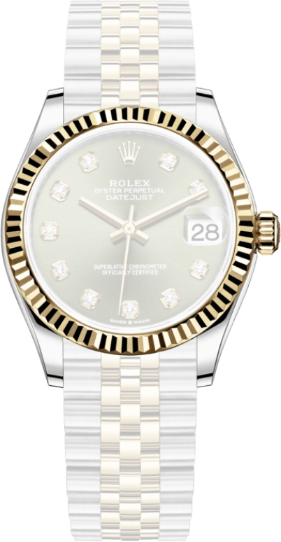 Rolex,Datejust 31 31mm,31mm,Yellow Gold,Stainless Steel,Green,Automatic,Day,55hours,278273,278273-0030