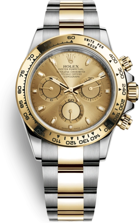 Rolex,Daytona 40mm,40mm,Yellow Gold,Stainless Steel,Champagne,Automatic,Chronograph,Column Wheel,116503,116503-0003