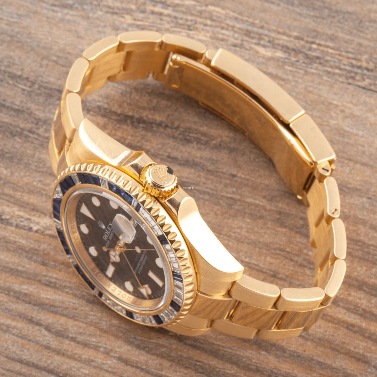 Rolex,GMT-Master II 40mm,40mm,Yellow Gold,Black,Automatic,Day,Dule Time,116748SA