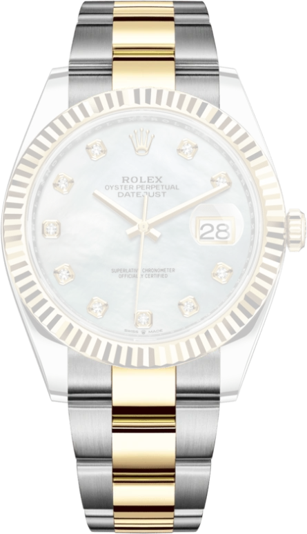 Rolex,Datejust 41 41mm,41mm,Yellow Gold,Stainless Steel,White,Automatic,Day,70hours,126333,126333-0017