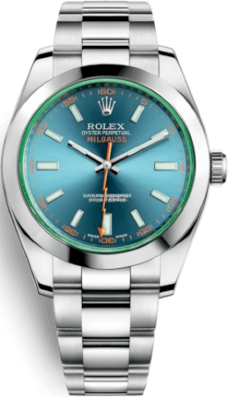 Rolex,Milgauss 40mm,40mm,Stainless Steel,Blue,Automatic,48hours,In-house Caliber,116400GV,116400GV-0002