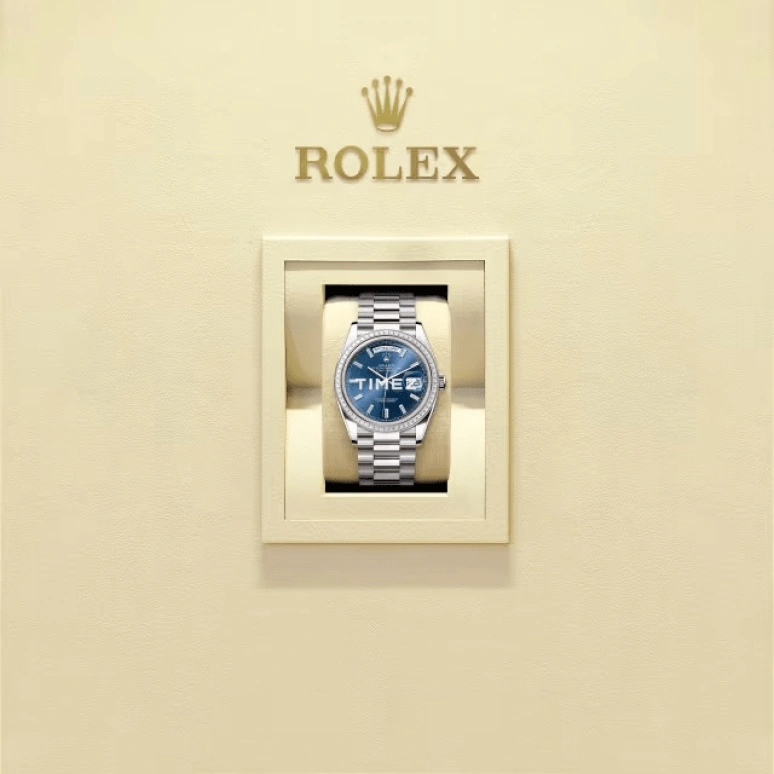 Rolex,Day-Date 36 36mm,36mm,White Gold,Blue,Automatic,Date,Day,128399TBR,128399TBR-0027