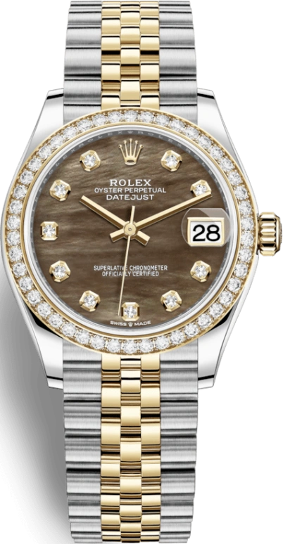Rolex,Datejust 31 31mm,31mm,Yellow Gold,Stainless Steel,Black,Automatic,Day,55hours,278383RBR,278383RBR-0024