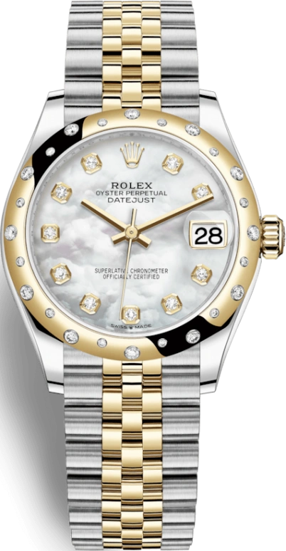 Rolex,Datejust 31 31mm,31mm,Yellow Gold,Stainless Steel,White,Automatic,Day,55hours,278343RBR,278343RBR-0028