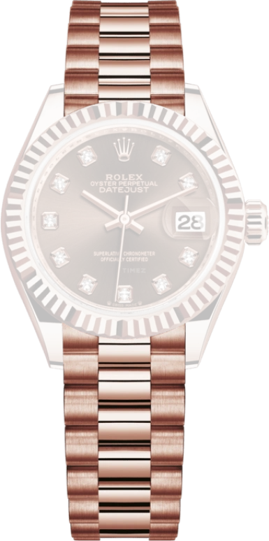 Rolex,Lady-Datejust 28mm,28mm,Everose Gold,Brown,Automatic,Day,55hours,279175,279175-0016