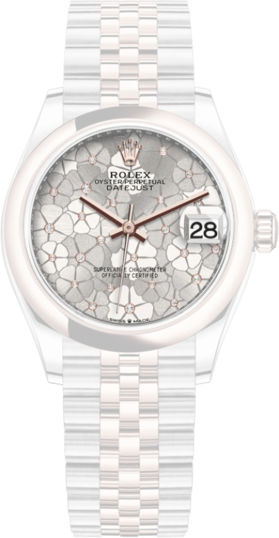 Rolex,Datejust 31 31mm,31mm,Rose Gold,Stainless Steel,Silver,Automatic,Day,55hours,278241,278241-0032