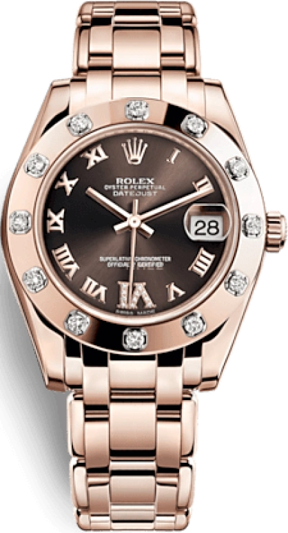 Rolex,Pearlmaster 34mm,34mm,Everose Gold,Brown,Automatic,Day,48hours,81315,81315-0003