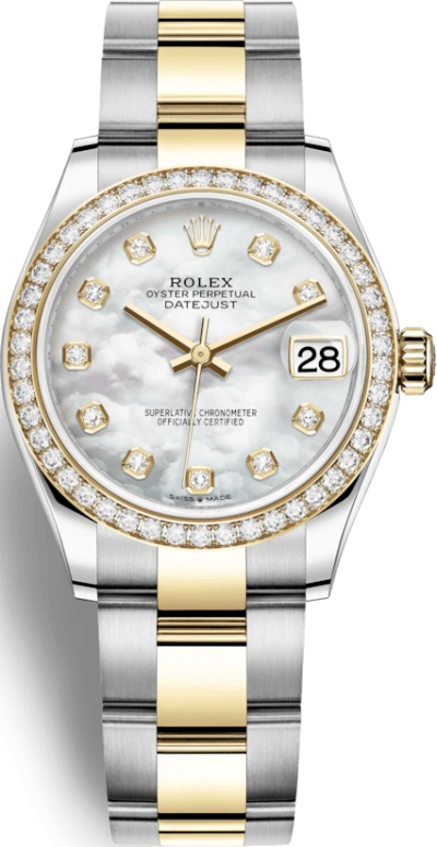Rolex,Datejust 31 31mm,31mm,Yellow Gold,Stainless Steel,White,Automatic,Day,55hours,278383RBR,278383RBR-0027