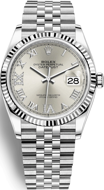 Rolex,Datejust 36 36mm,36mm,White Gold,Oystersteel,Silver,Automatic,Day,70hours,126234,126234-0029