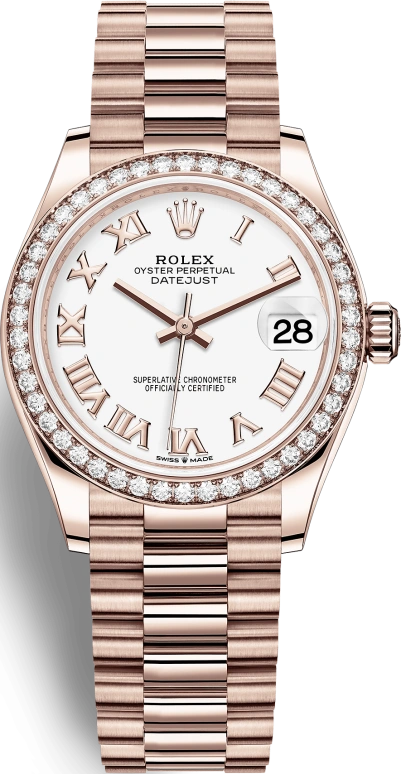 Rolex,Datejust 31 31mm,31mm,Everose Gold,White,Automatic,Day,55hours,278285RBR,278285RBR-0008
